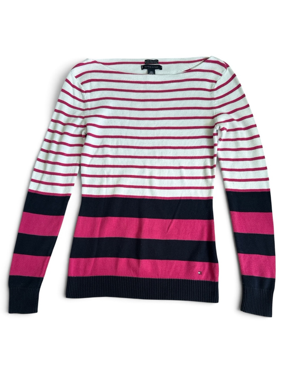 Tommy Hilfiger Striped Boatneck Sweater – Size Small